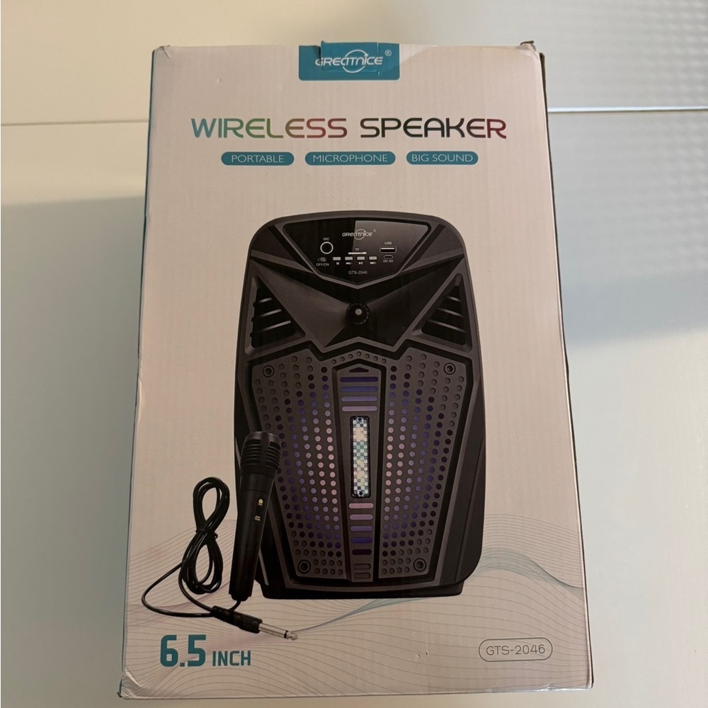 Black Wireless Speaker with Microphone